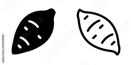Nutritious Sweet Potato Icon Set – Vector Design Symbols