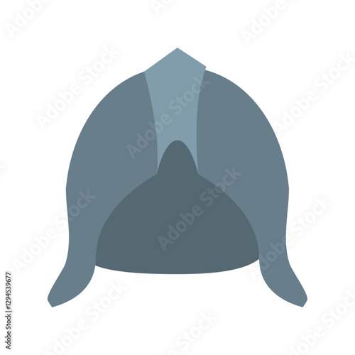 Vector image of a medieval armor helmet icon with a white background