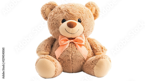 Playful teddy bear on soft surface children's room toy photography cozy environment close-up view nostalgia and comfort