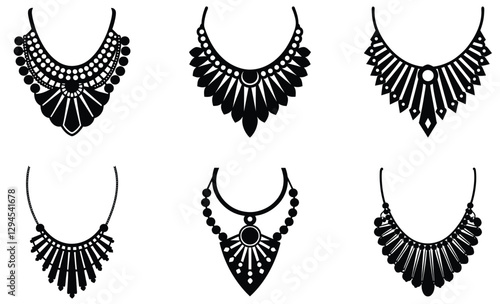 Bar Necklace silhouette vector