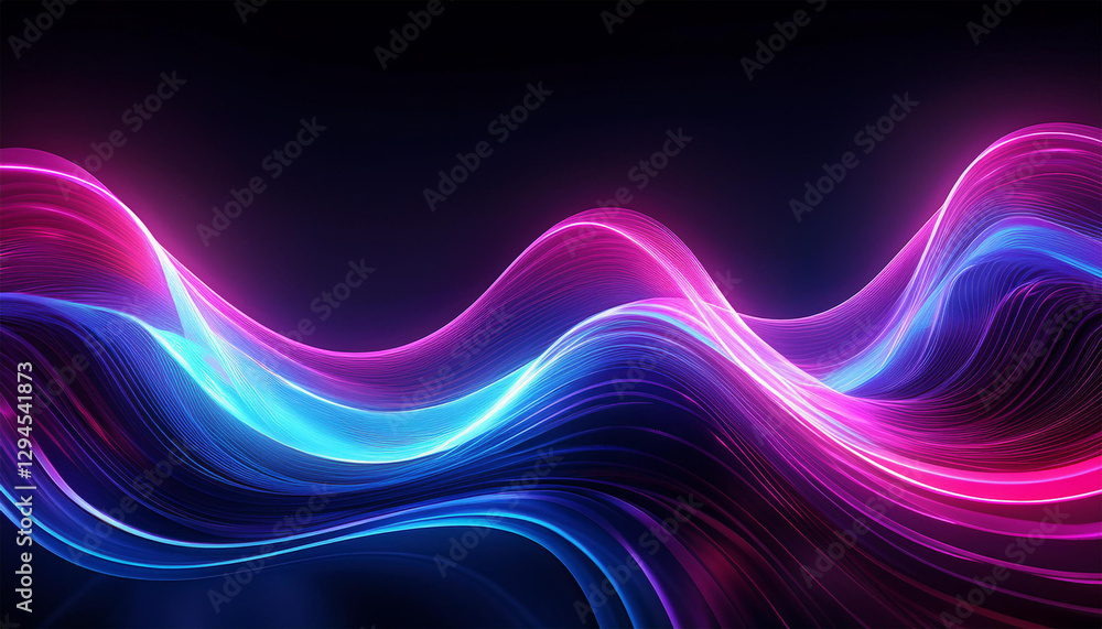 vibrant abstract design featuring glowing pink and blue neon waves on a solid black background perfect for banners wallpapers or creative digital projects vibrant abstract design featuring glowing pink and blue neon waves on a solid black background perfect for banners wallpapers or creative digital projects