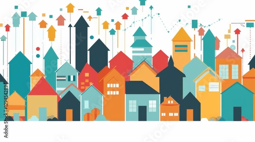 Real estate infographic with housing market trends