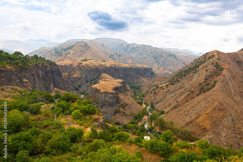 Fototapeta premium Mountain landscape in Armenia. Top view