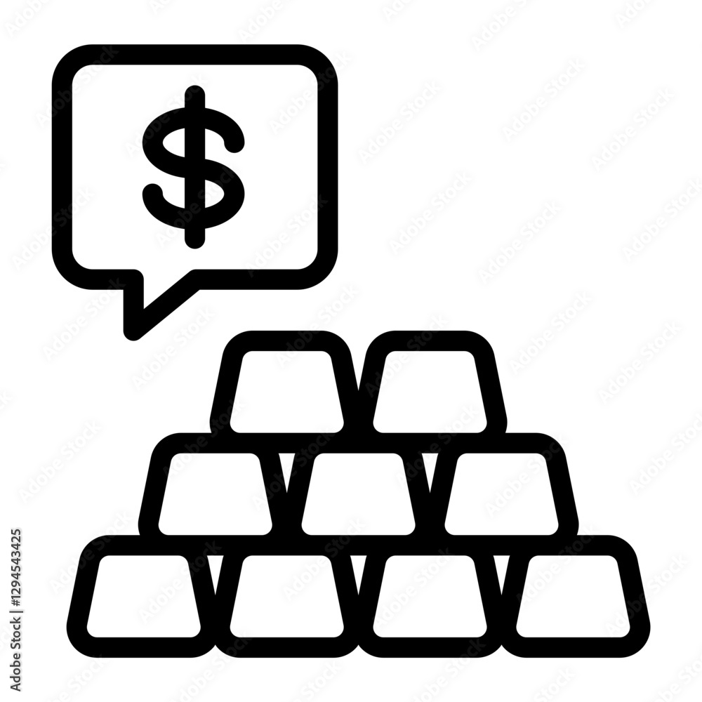 Fototapeta premium gold with money bubble line icon