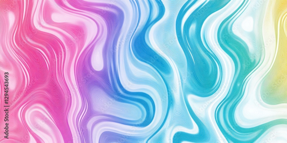 Obraz premium Abstract colorful fluid waves pattern with vibrant gradient swirls and curves