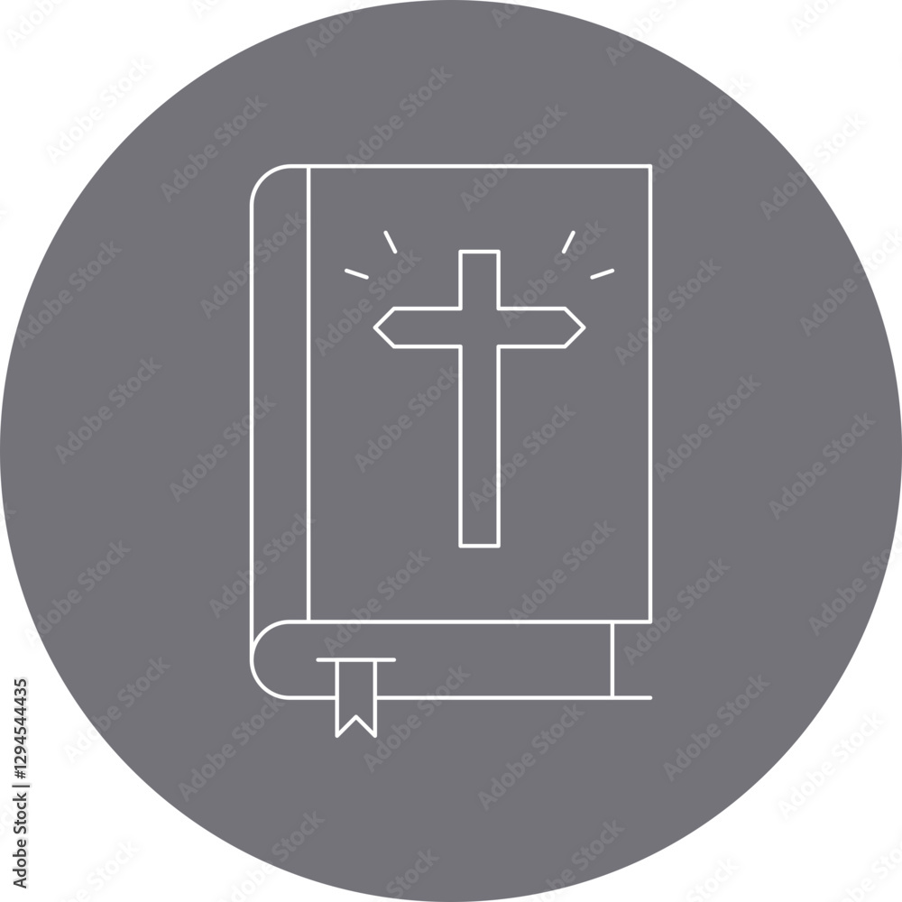 Obraz premium Bible icon single vector illustration