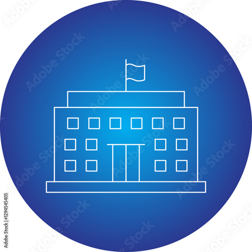 Embassy icon single vector illustration