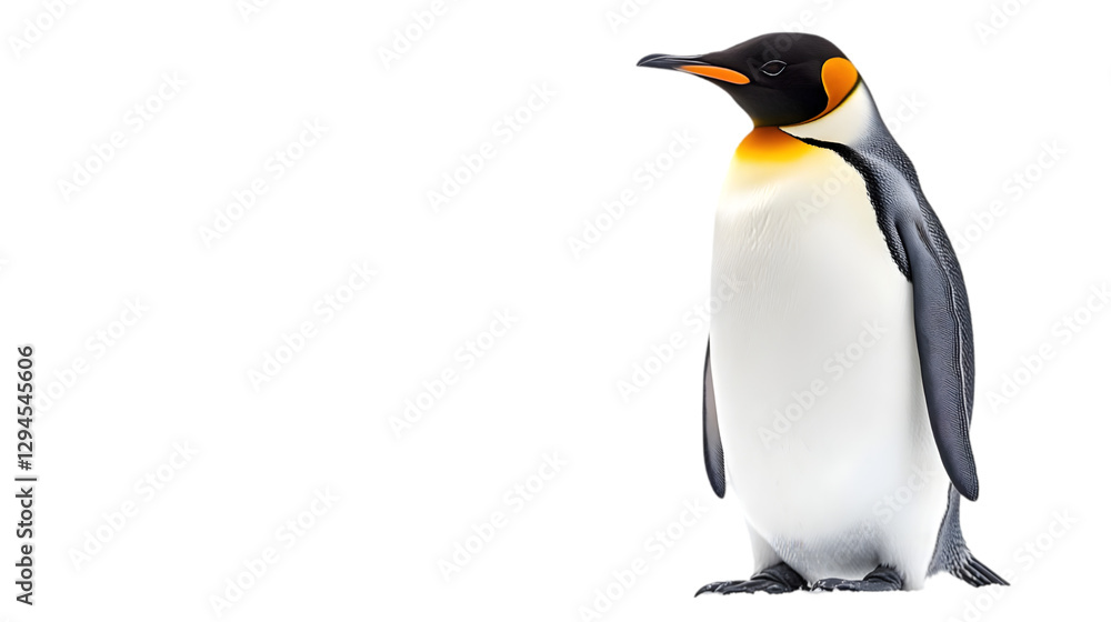 Fototapeta premium Illustration - Majestic Emperor Penguin on Black Background