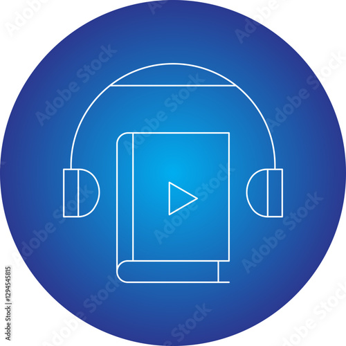 Audiobook icon single vector illustration