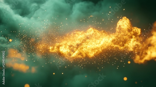 Wallpaper Mural Fiery explosion in dark smoky sky, abstract background for design Torontodigital.ca