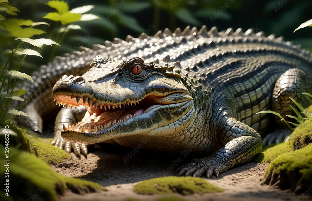 Obraz premium cocodrilo, ia, realismo, mamifero, animal
