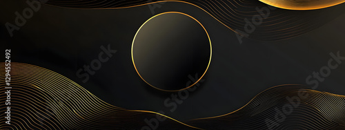 Wallpaper Mural Black background with golden lines, circular shape in the middle of a black and gold gradient
 Torontodigital.ca