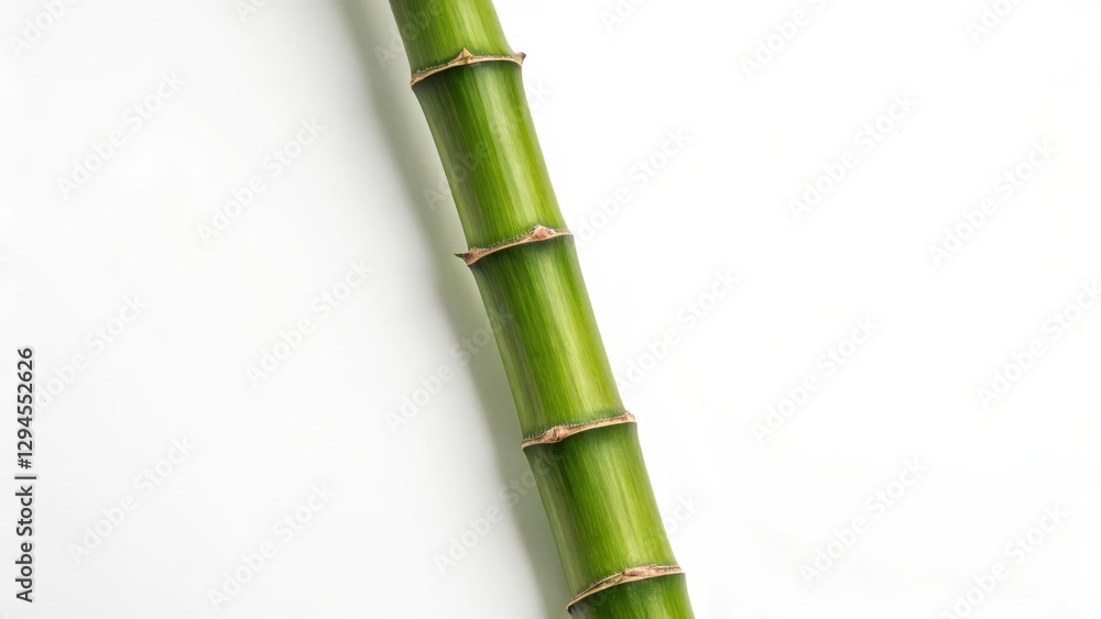 Single Bamboo Stem on White Background Single Bamboo Stem on White Background
