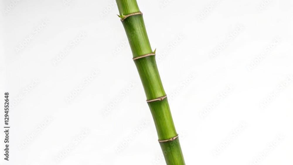Fototapeta premium Single Bamboo Stem on White Background