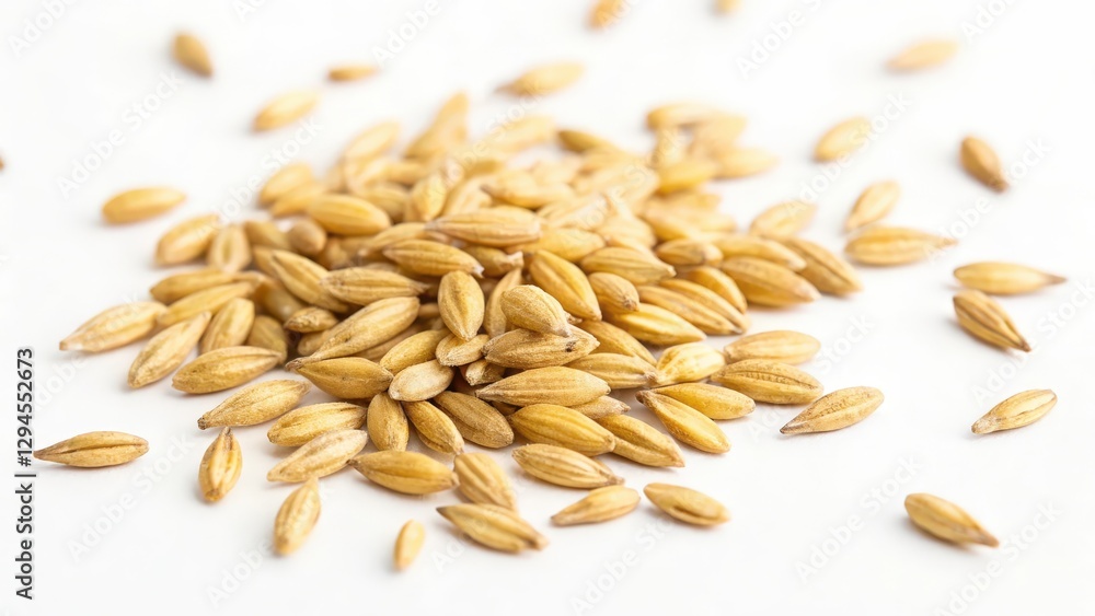 Barley Grains on White Background Barley Grains on White Background