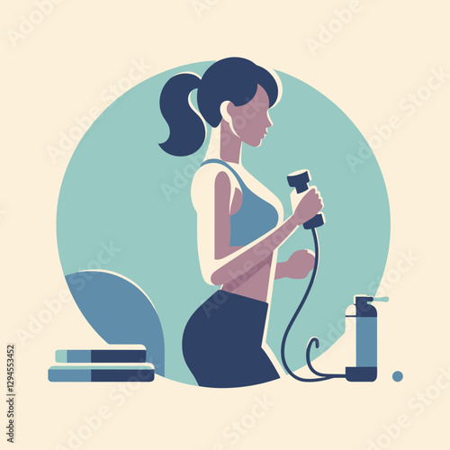 An inspiring visual of a women-only gym, featuring women exercising and lifting weights in a supportive environment. Great for promoting ladies-only fitness centers.