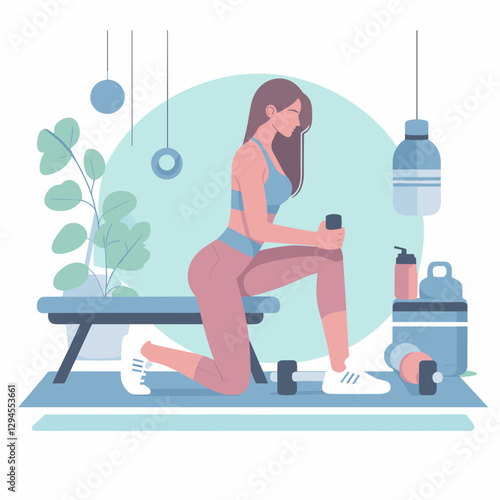 An inspiring visual of a women-only gym, featuring women exercising and lifting weights in a supportive environment. Great for promoting ladies-only fitness centers.