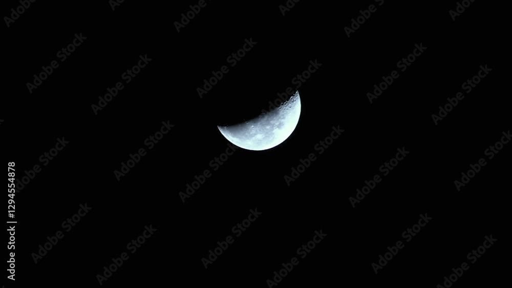 Meteorite Falling at Night With a Waning Crescent Moon in the Sky Meteorite Falling at Night With a Waning Crescent Moon in the Sky