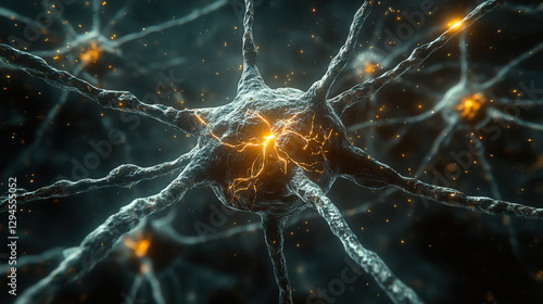 Exploring the intricate structure of neurons illuminated by glowing neural connections