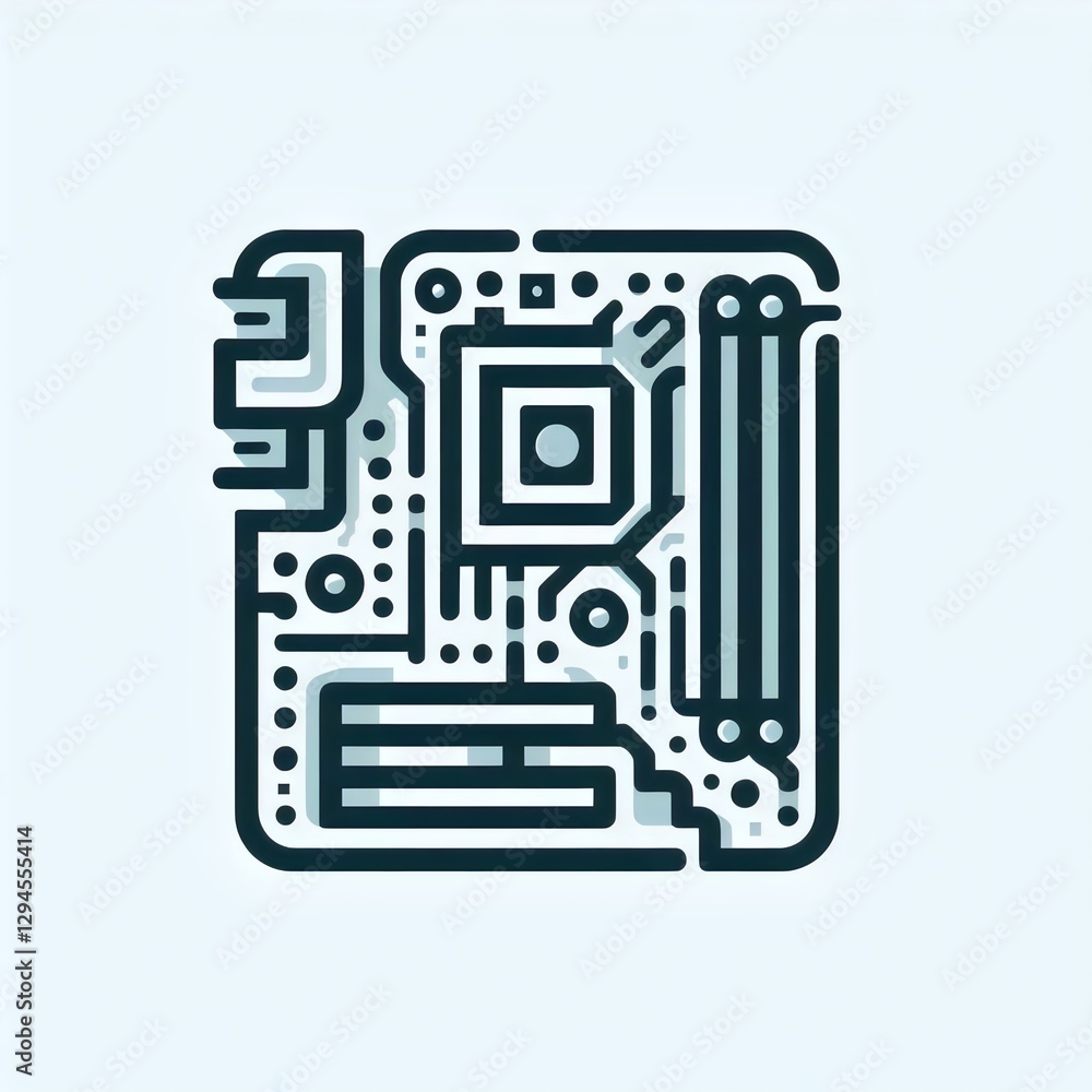 printed circuit board, motherboard logo, icon printed circuit board, motherboard logo, icon