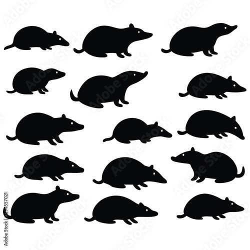 set of moles collection of silhouettes of black vector
