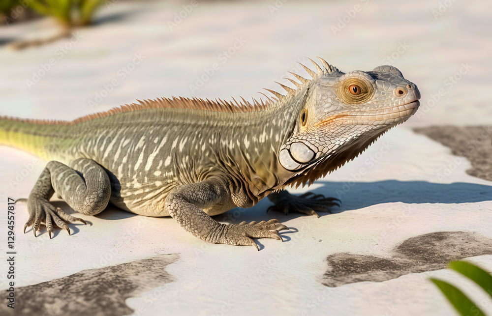 Obraz premium iguana, reptil , ia, realismo, animal, lagartija