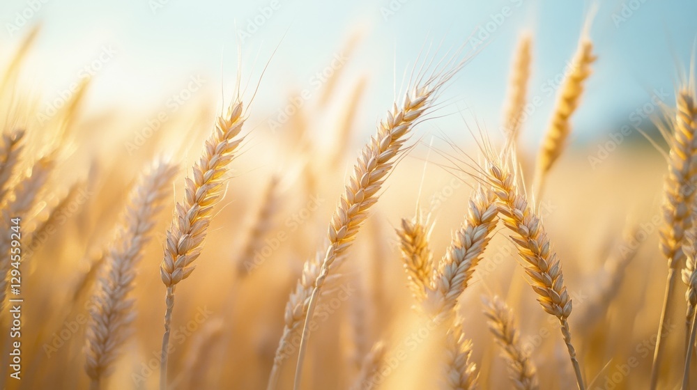 Golden wheat stalks sway gently in a sunlit field, embodying the essence of harvest and rural tranquility. Golden wheat stalks sway gently in a sunlit field, embodying the essence of harvest and rural tranquility.