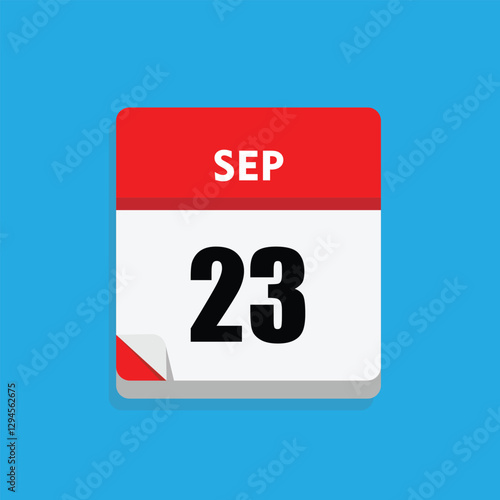 calender icon, 23 september icon with blue background