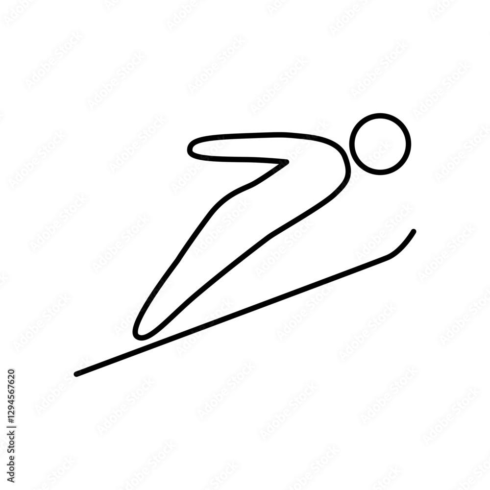 Obraz premium ski jumping icon