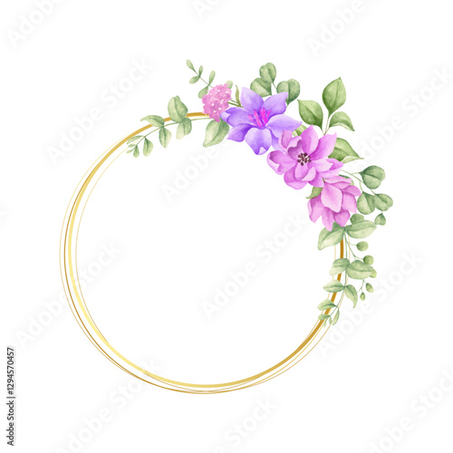 Beautiful lovely watercolor floral frame