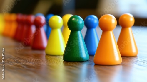 Colorful Game Pieces in Modern Office Setting