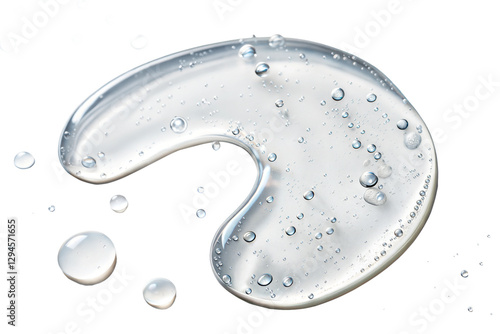 Close-up of a Clear Gel Serum with Droplets, water splash isolated on Transparent background