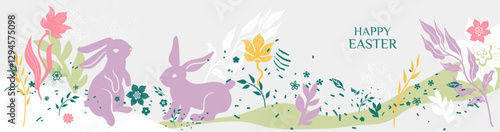 Banner Easter bunnies