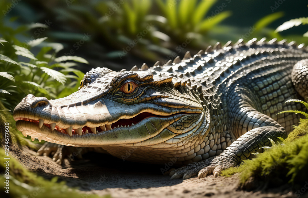 Fototapeta premium cocodrilo, ia, realismo, mamifero, animal