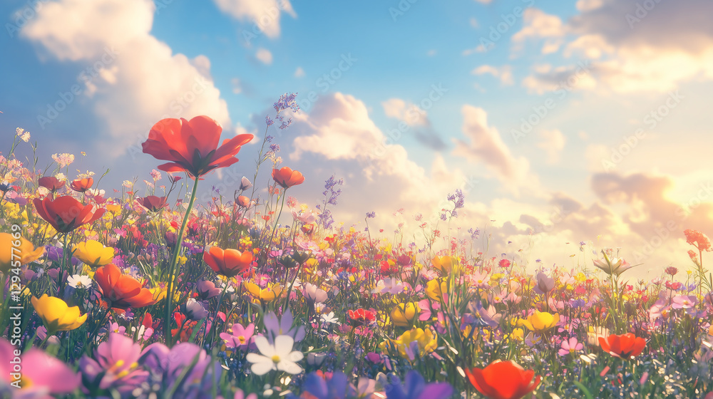 Obraz premium A Spring Day in the Fields