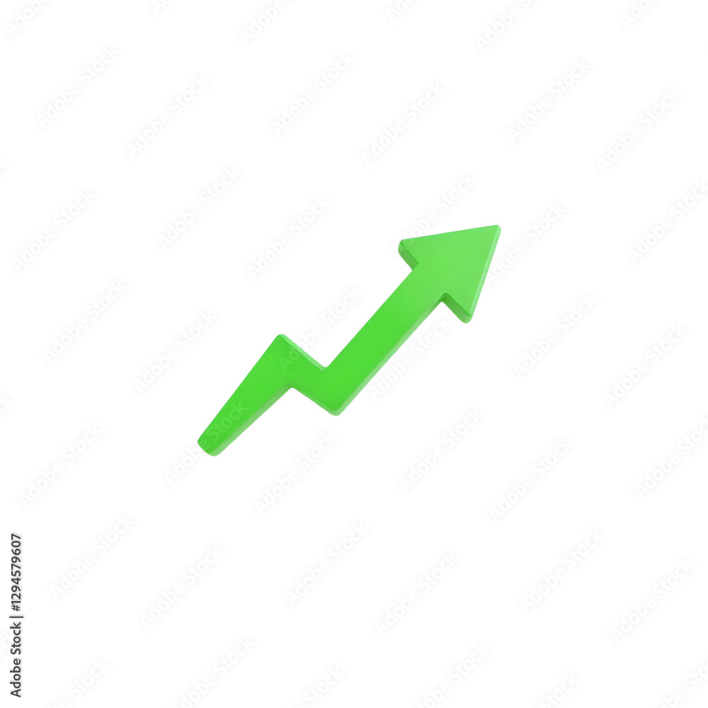 green 3d upward arrow with a curved shape, symbolizing financial success, business growth, investment gains, and stock market trends green 3d upward arrow with a curved shape, symbolizing financial success, business growth, investment gains, and stock market trends