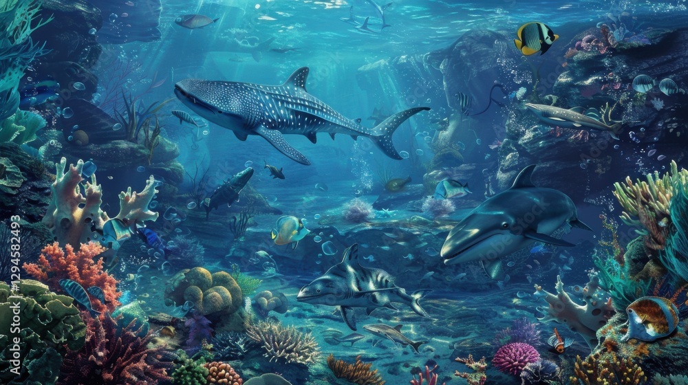 Fototapeta premium Wholesome Dwellers Of The Ocean Depths