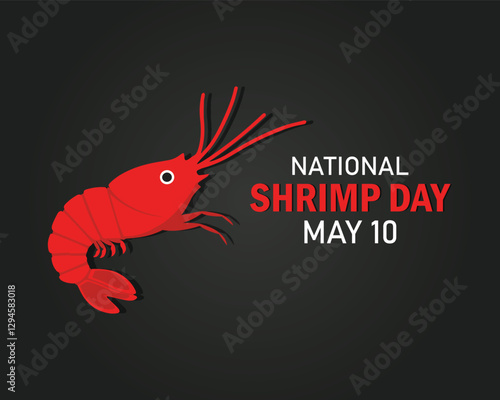 vector graphic of national shrimp day good for national shrimp day celebration. flat design. flyer design. flat illustration.