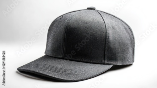 A charcoal gray snapback hat with a minimalist aesthetic and sleek fit, isolated on a white background.