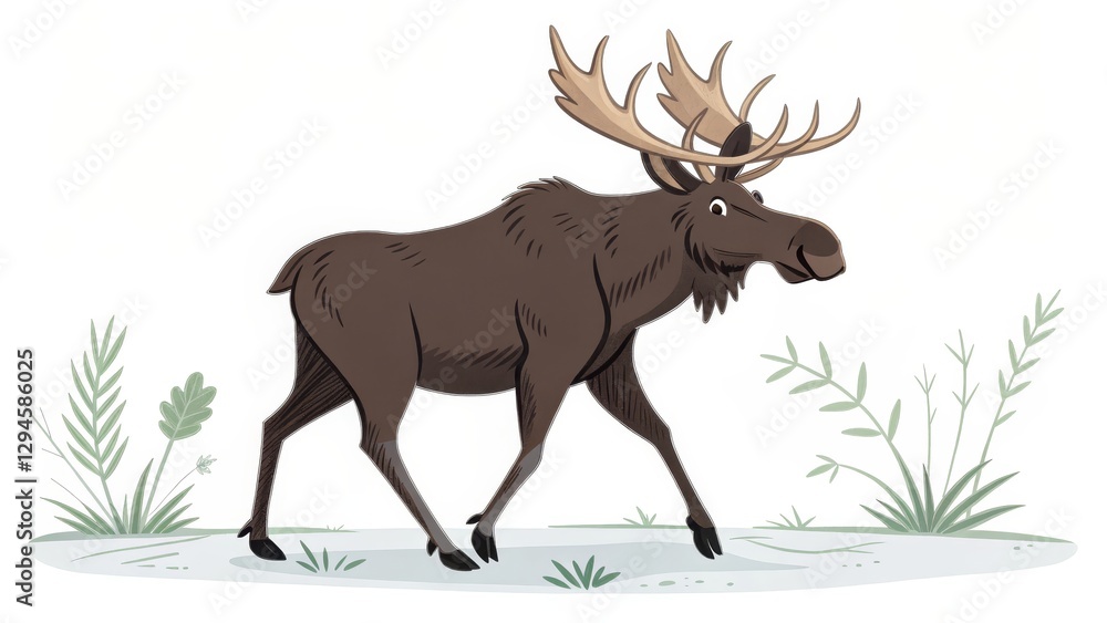 Moose Illustration Digital Painting of a Walking Moose in a Natural Setting,Wildlife Art,Animal Illustration Moose, Digital Painting Moose Illustration Digital Painting of a Walking Moose in a Natural Setting,Wildlife Art,Animal Illustration Moose, Digital Painting
