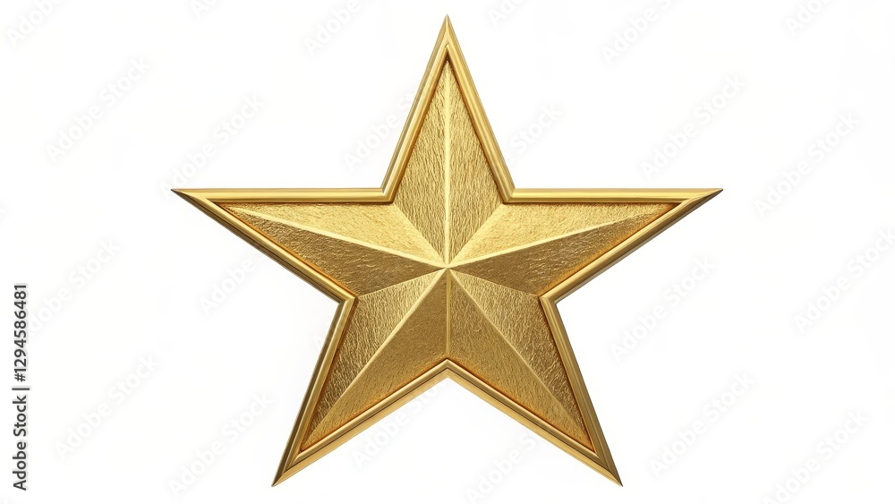 Golden Star 3D Render, Five-Pointed Star, Gold Texture, Achievement Symbol, Award. Gold Star, Award Golden Star 3D Render, Five-Pointed Star, Gold Texture, Achievement Symbol, Award. Gold Star, Award