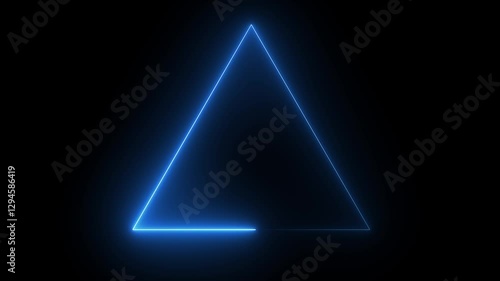Simple neon triangle animation Triangle animation by cyan neon on black background.