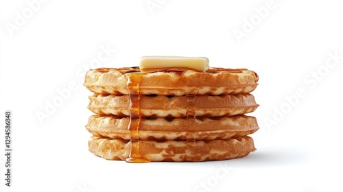 Wallpaper Mural A classic waffle stack served with a pat of melting butter, maple syrup dripping down the sides, and a hint of sea salt Torontodigital.ca