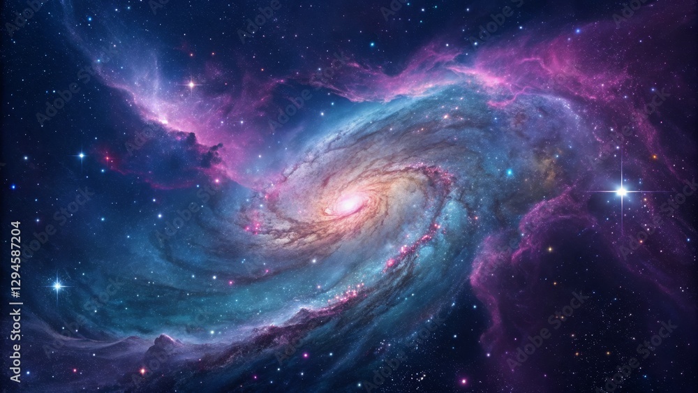 Cosmic Spiral Galaxy Vibrant Hues, Swirling Nebula, Celestial Composition, Space Art. Galaxy,Nebula Cosmic Spiral Galaxy Vibrant Hues, Swirling Nebula, Celestial Composition, Space Art. Galaxy,Nebula