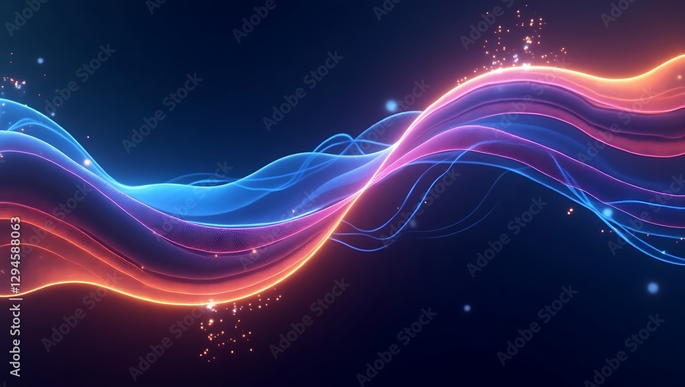 Fototapeta premium Abstract colorful wavy motion background. Generative Ai.