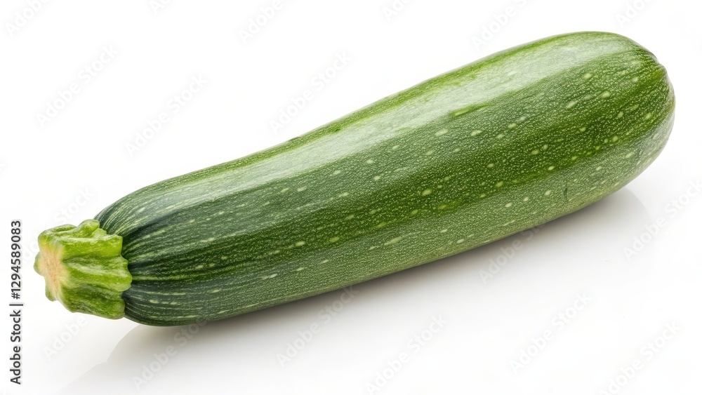 Single Green Zucchini on White Background Single Green Zucchini on White Background