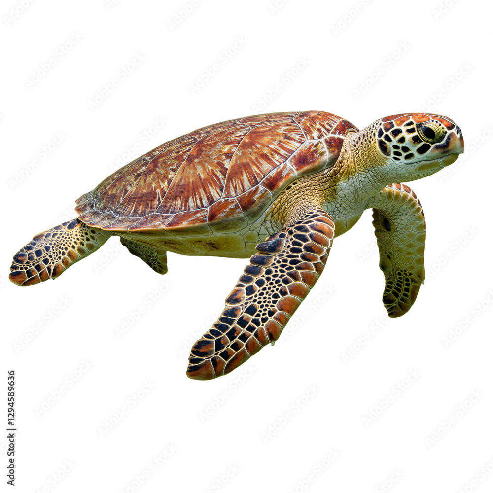 Fototapeta premium Majestic Sea Turtle Swimming in Ocean Waters