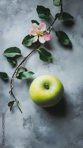 Wallpaper Mural Photo of a green apple on a grey background
 Torontodigital.ca