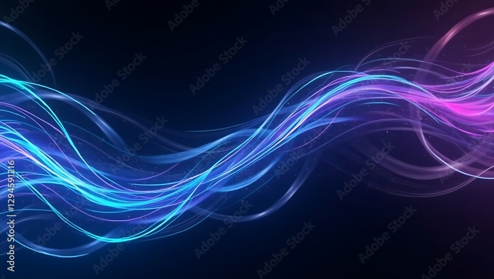 Fototapeta premium Abstract blue wavy motion background. Generative Ai.