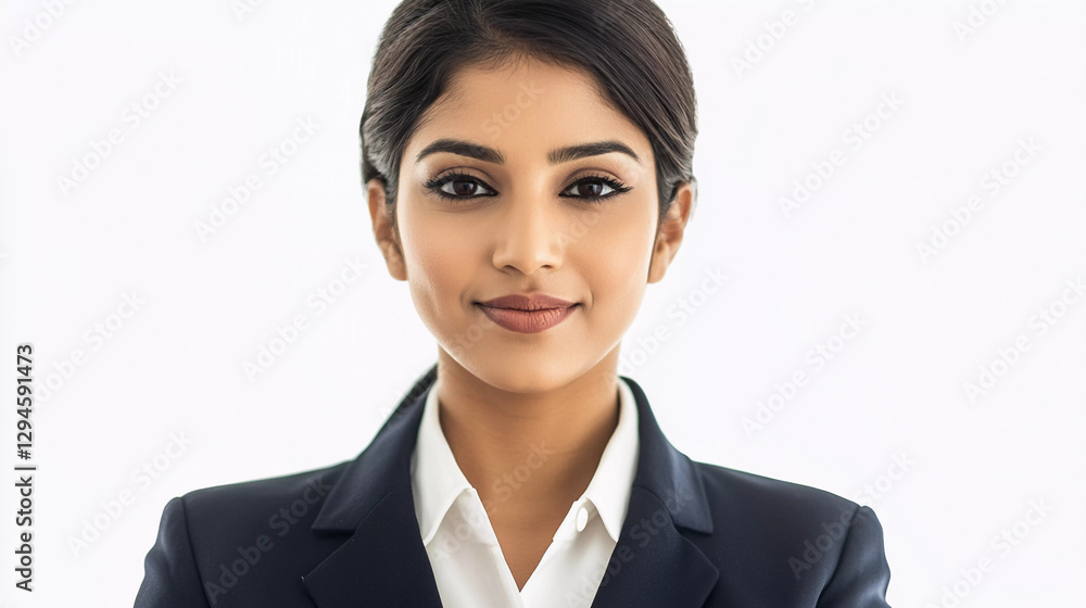 Portrait of air hostess isolated on white background with clipping path Portrait of air hostess isolated on white background with clipping path